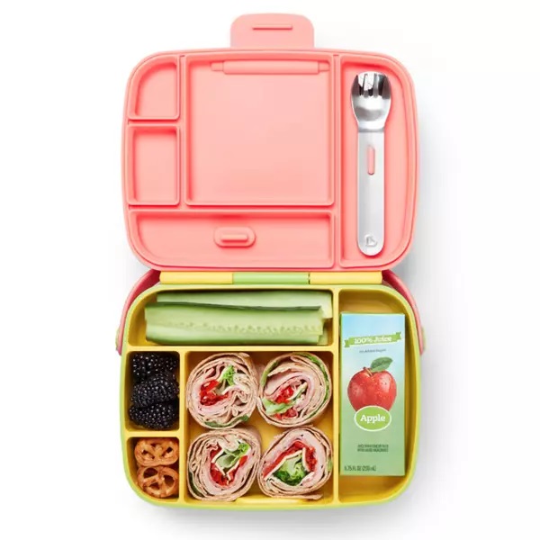 Cutie Bento Munchkin Galben cu Ustensile Inox - imagine 7