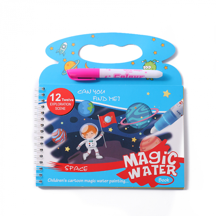 Carte de Colorat cu Apă Magic Water Book Spațiul Cosmic - Krista