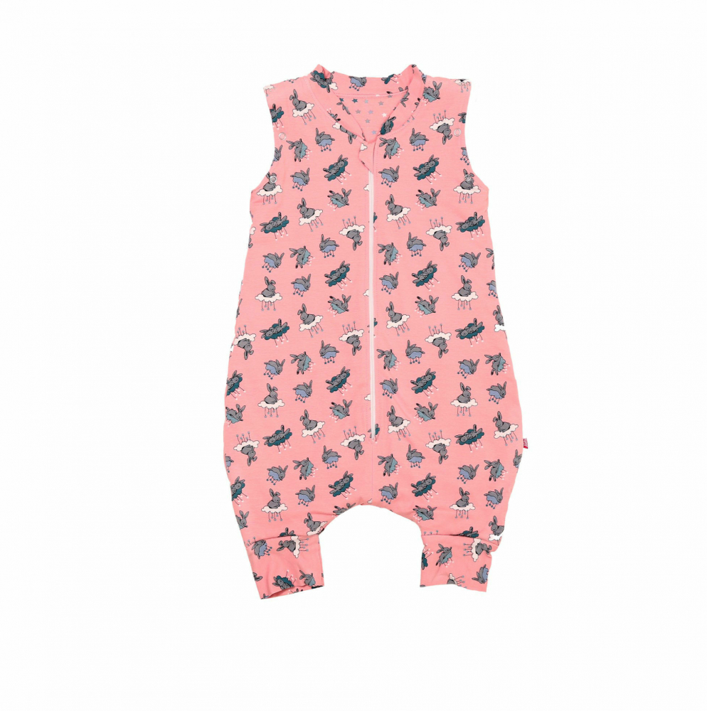 Sac de dormit cu picioruse Kidsdecor Bunny Pink 0.5 TOG