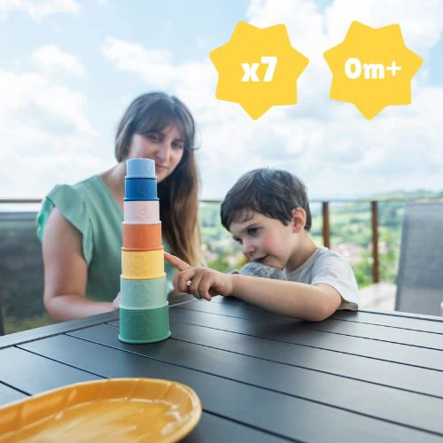 Set 7 jucarii stivuibile baie Badabulle - imagine 7
