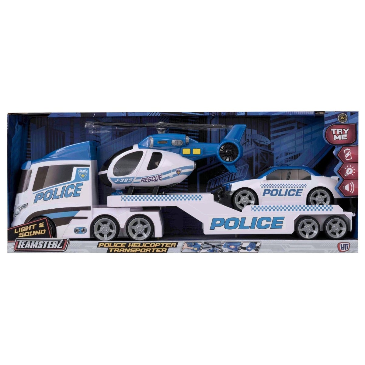 Set Politie Teamsterz cu Transportor si Elicopter