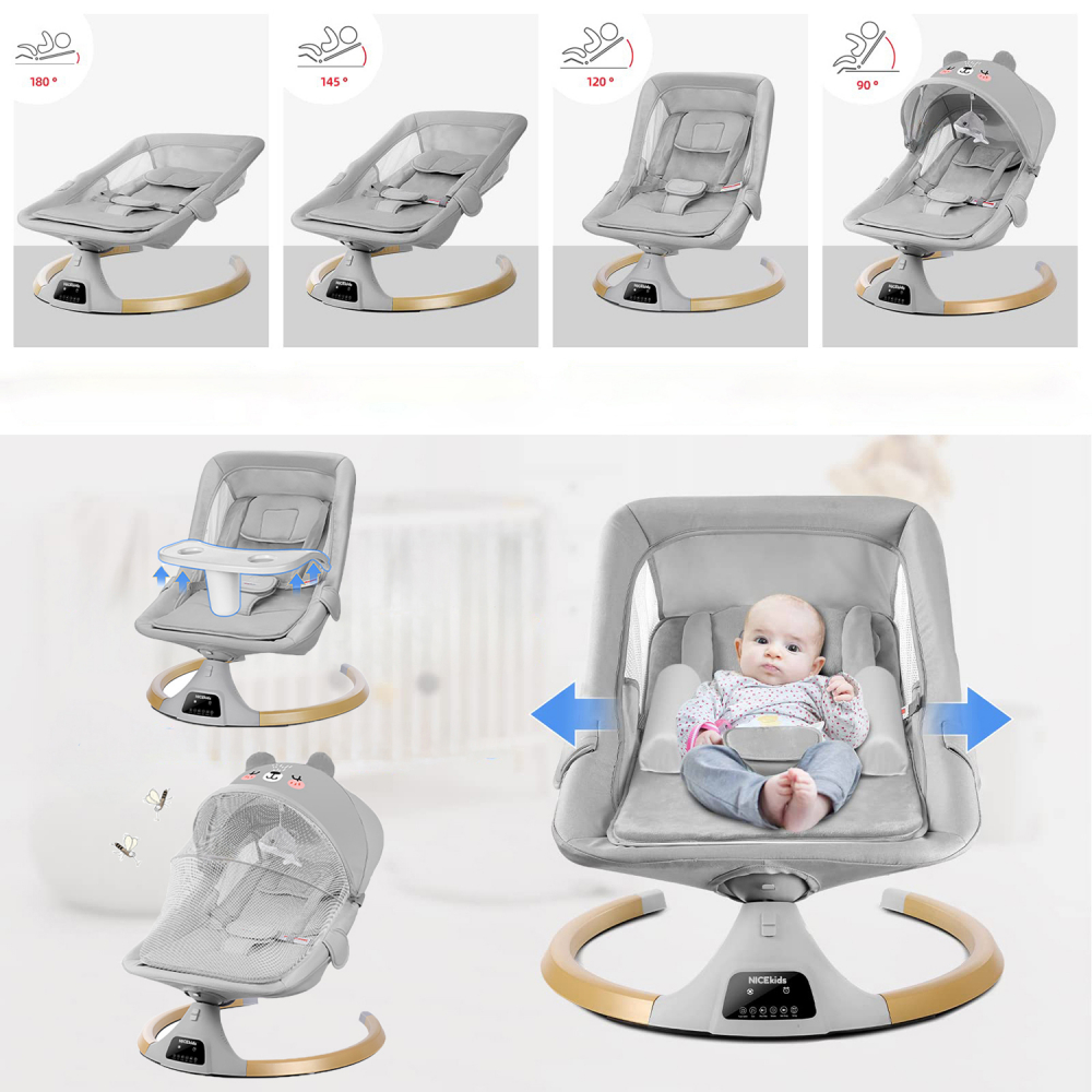 Leagan Electric 3in1 NiceKids Grey, cu Telecomanda - imagine 7