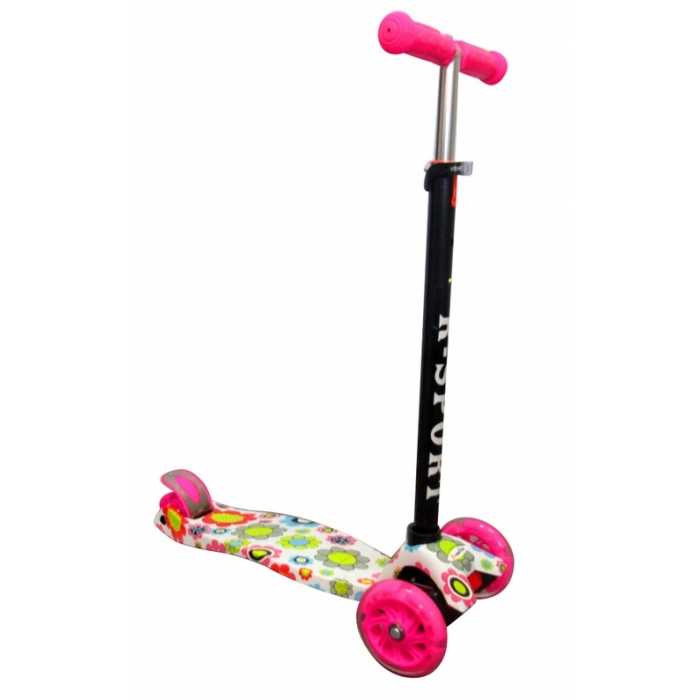 Trotineta R-Sport H2 Roz LED | Ghidon Reglabil - imagine 5