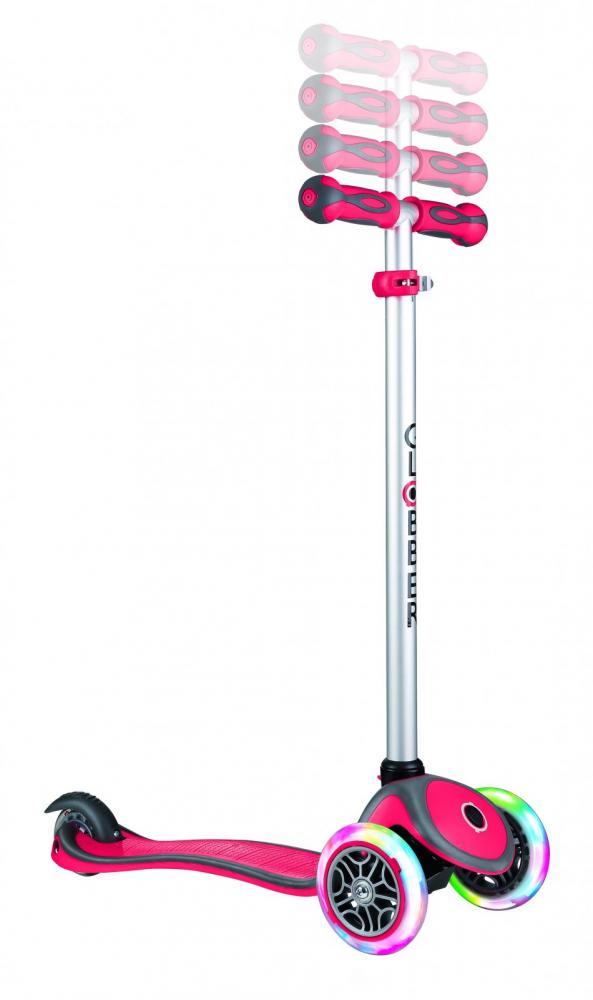 Globber Evo Comfort 4in1 Rosu, LED, Reglabila