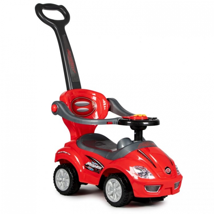 Mașinuță 3 în 1 Ecotoys Roșu | Cu Mânăr și Bară Protectie - imagine 12