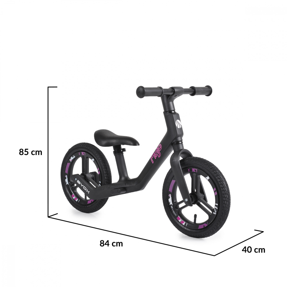 Bicicleta Byox Mojo BlackPink, fara pedale, 12 inch - imagine 3