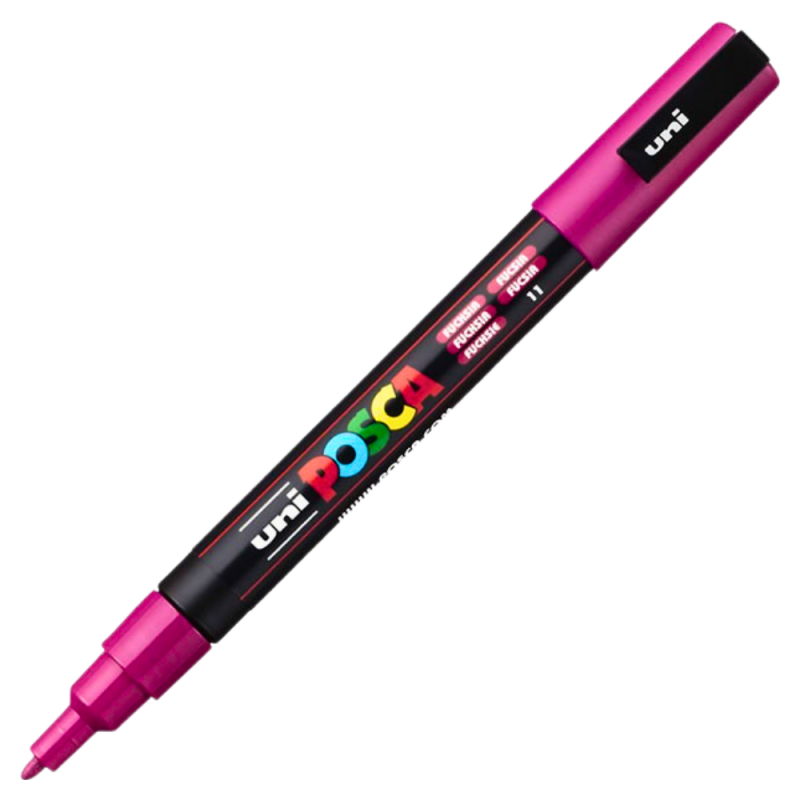 Marker Posca PC-3M Fuchsia, Vârf Fin, Vopsea Apă