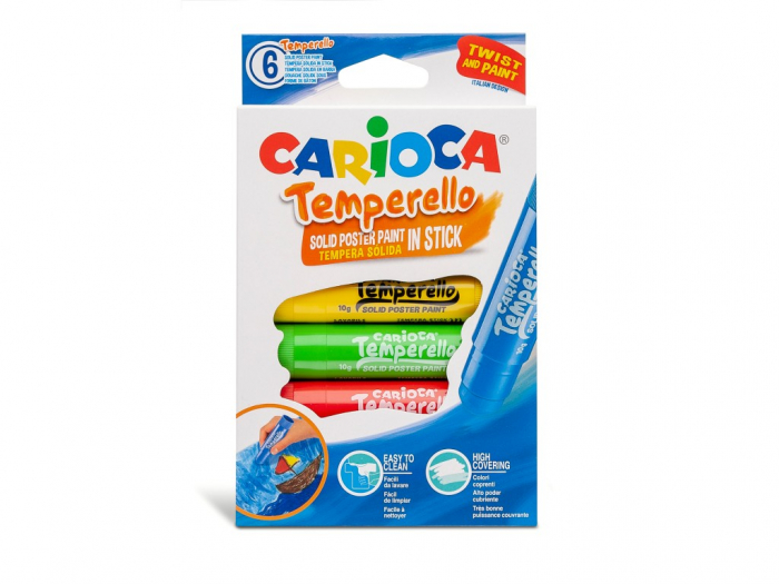 Set Creioane Tempera Carioca Temperello 6 Culori