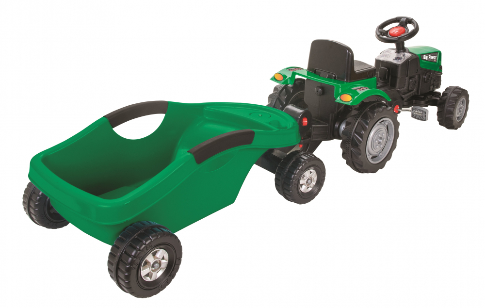 Tractor Pilsan cu Remorcă, Pedale, Volan Claxon