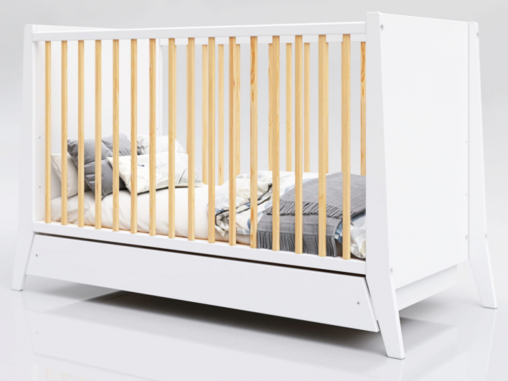 Patut Damian 120x60 cu Sertar, Bej, Nichiduta - imagine 3