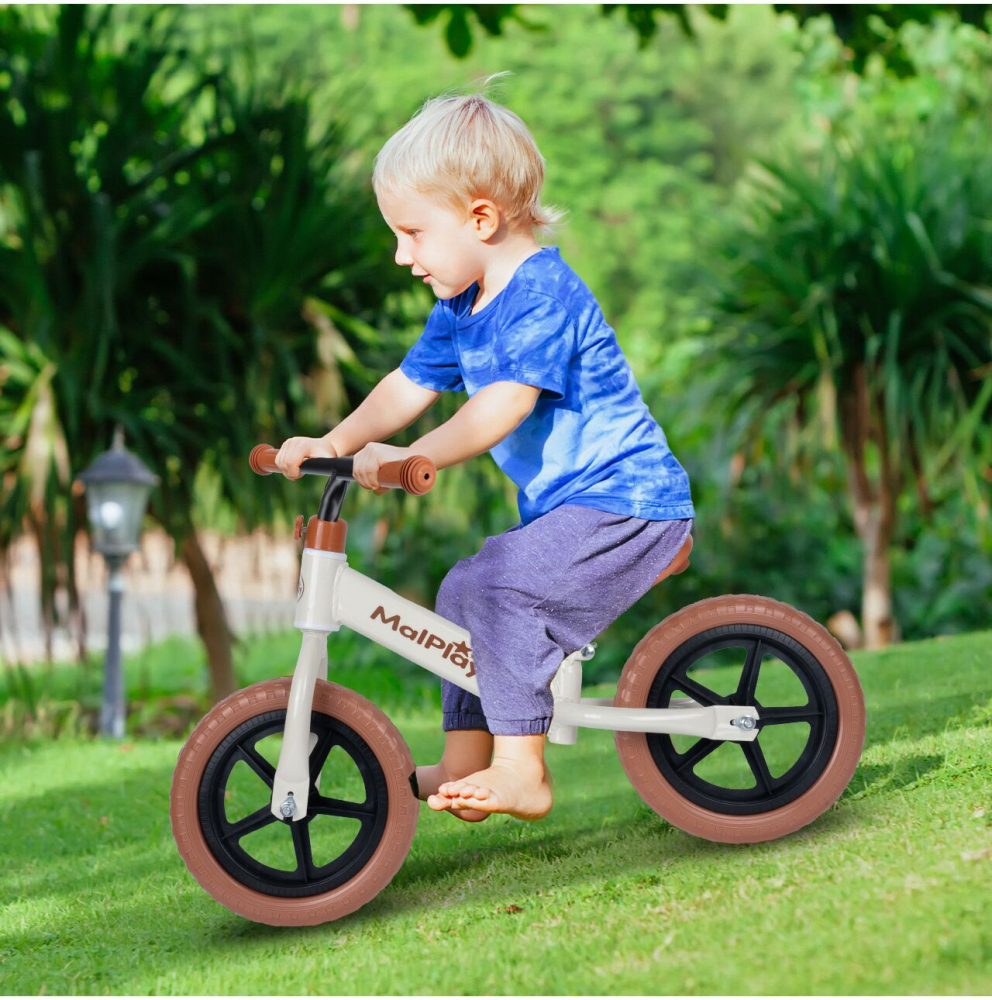 Bicicleta Echilibru Malplay 12" Alba - imagine 9