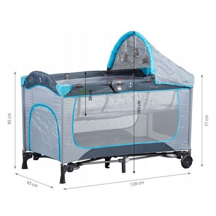 Patut pliant Ecotoys 625A cu functie leganare - imagine 8