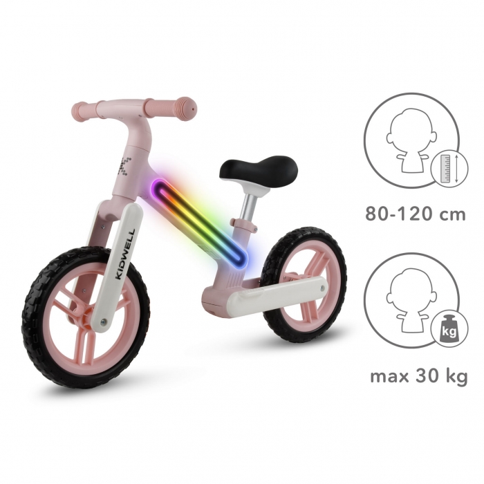 Kidwell Suno Roz - Bicicletă fără pedale LED - imagine 4