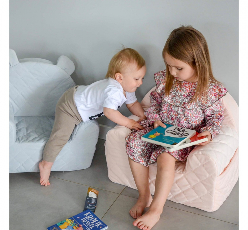 Fotoliu BabySteps Catifea Velvet Ursulet - imagine 5
