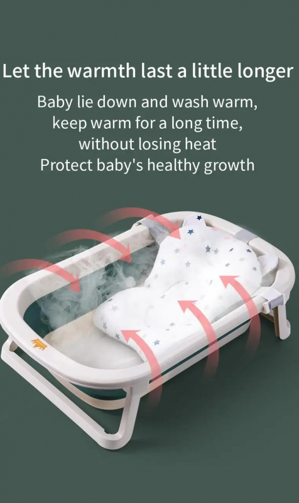 Cadita Pliabila Little Mom Green cu Hamac, Ergonomica - imagine 10