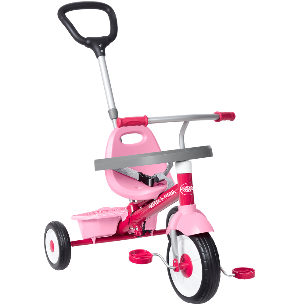 Tricicleta Radio Flyer 3-în-1 Roz, Maner Ajustabil - imagine 5