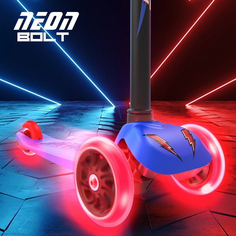 Trotineta Neon Bolt Blue cu LED, 3 roti - imagine 3
