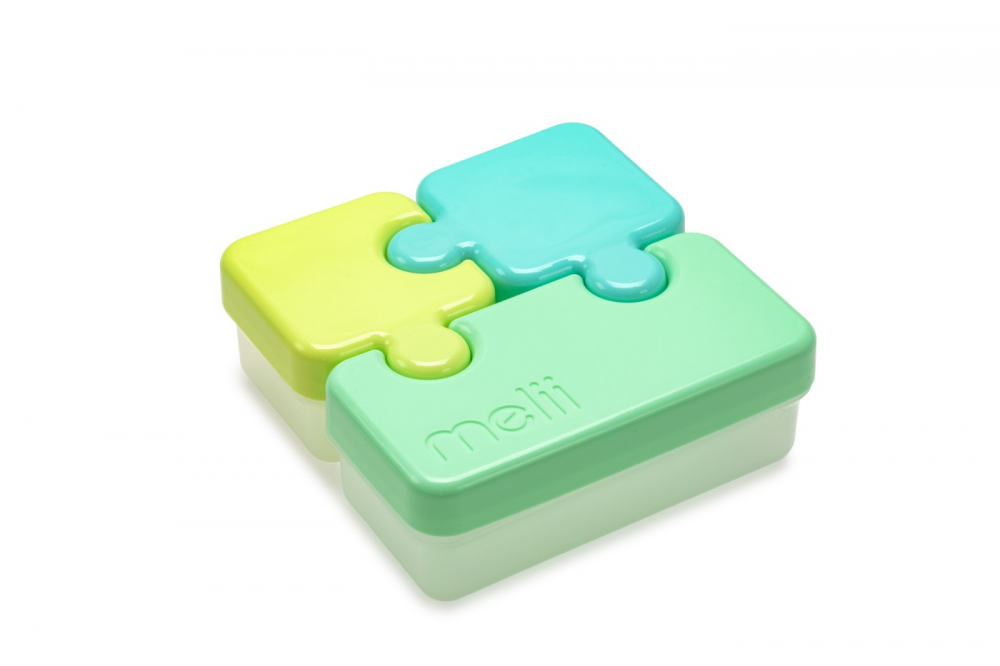 Recipient Puzzle Melii Albastru-Verde, 3 Compartimente - imagine 3