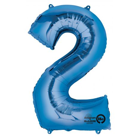 Balon Super Shape Cifra 2 Albastru Amscan