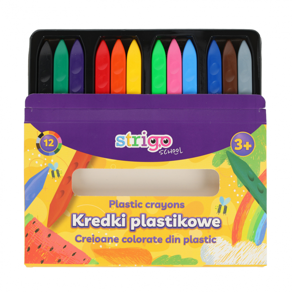 Creioane Colorate Strigo Triunghiulare, 12 Culori
