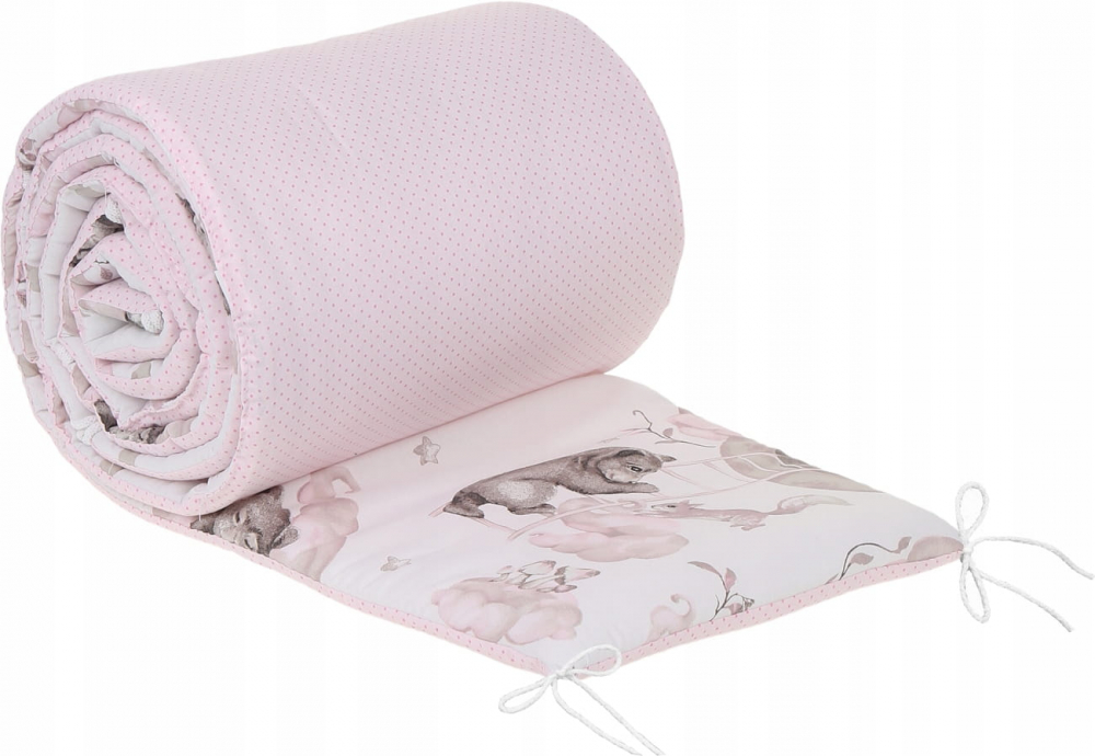 Aparatoare Patut BabyMam Sleepy Bears Pink, 180x30 cm - imagine 5