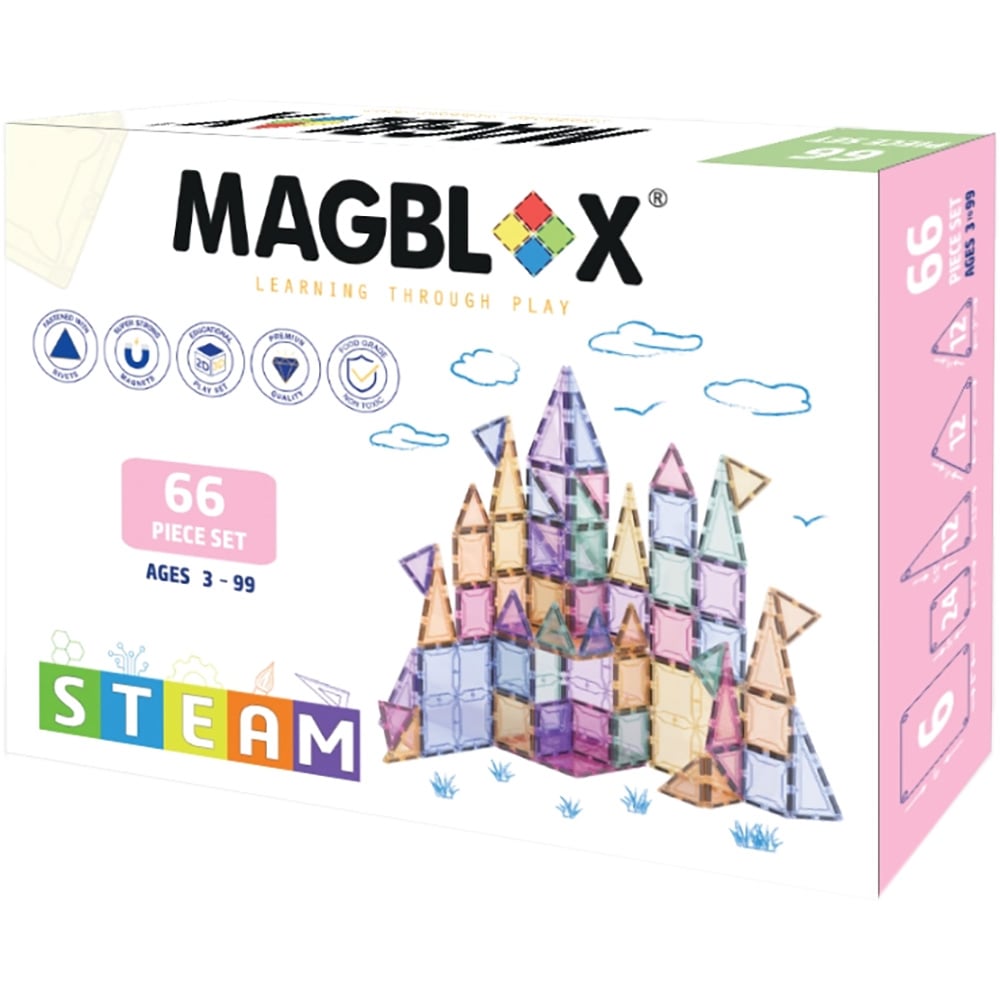 Set Magblox 66 Piese Constructie Magnetica