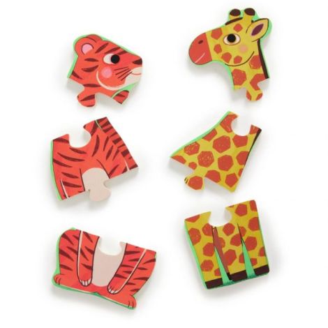 Puzzle Lemn Djeco Coucou Tigru (+18 luni) - imagine 2