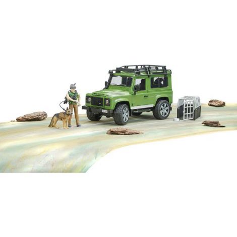 Bruder Land Rover Defender cu Pădurar și Câine - imagine 4