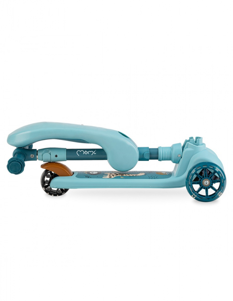 Trotineta 2in1 MoMi Kiuru Blue, Pliabilă și LED - imagine 5