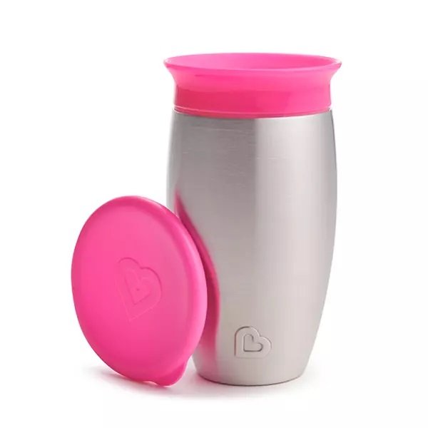 Cana Miracle 360 Munchkin Pink, Inox, Antipicurare - imagine 5