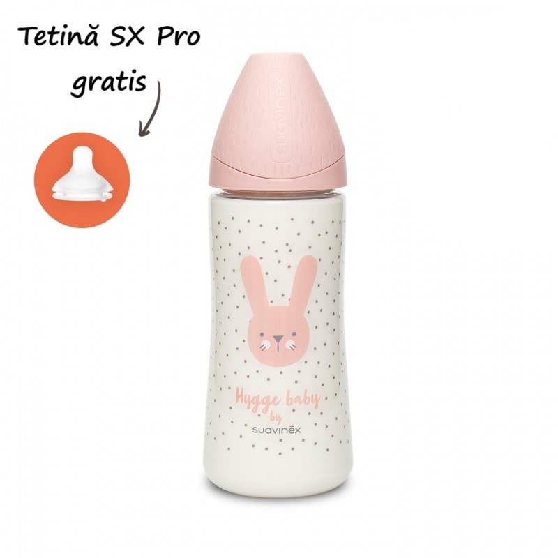 Biberon Suavinex Hygge 360ml tetină silicon debit dens - imagine 2