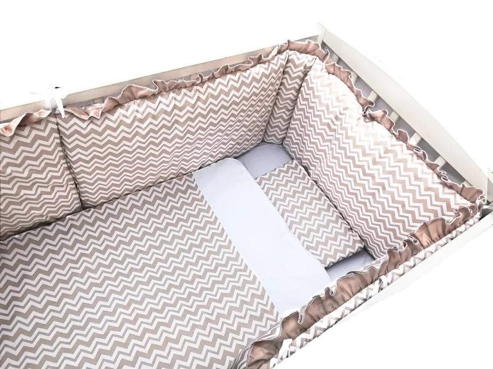 Lenjerie Patut 7 Piese Deseda Zig-Zag Bej