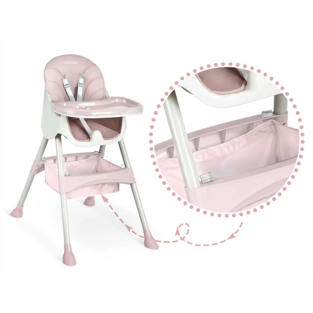 Scaun Masa 3in1 Ricokids Milo Roz, Transformabil - imagine 9