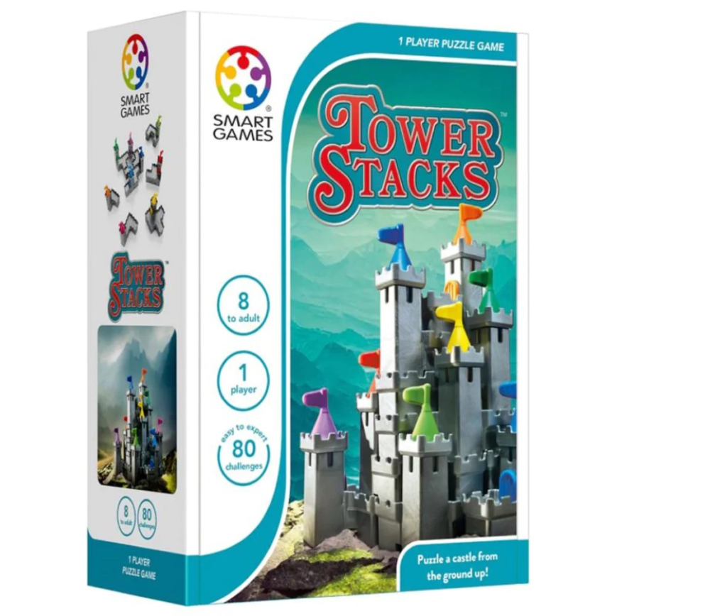 SmartGames Tower Stacks - Joc Logică 80 Provocări