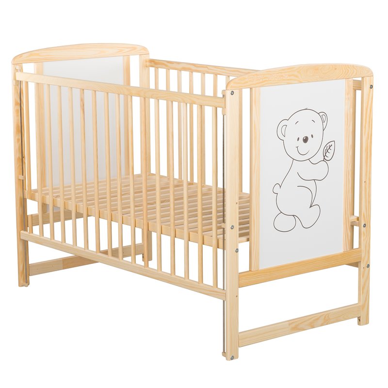Patut lemn Babyneeds 120x60 cm, laterala culisanta - imagine 3