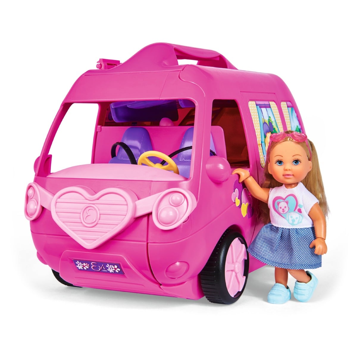 Evi Love Holiday Camper - Set Papusa si Rulota