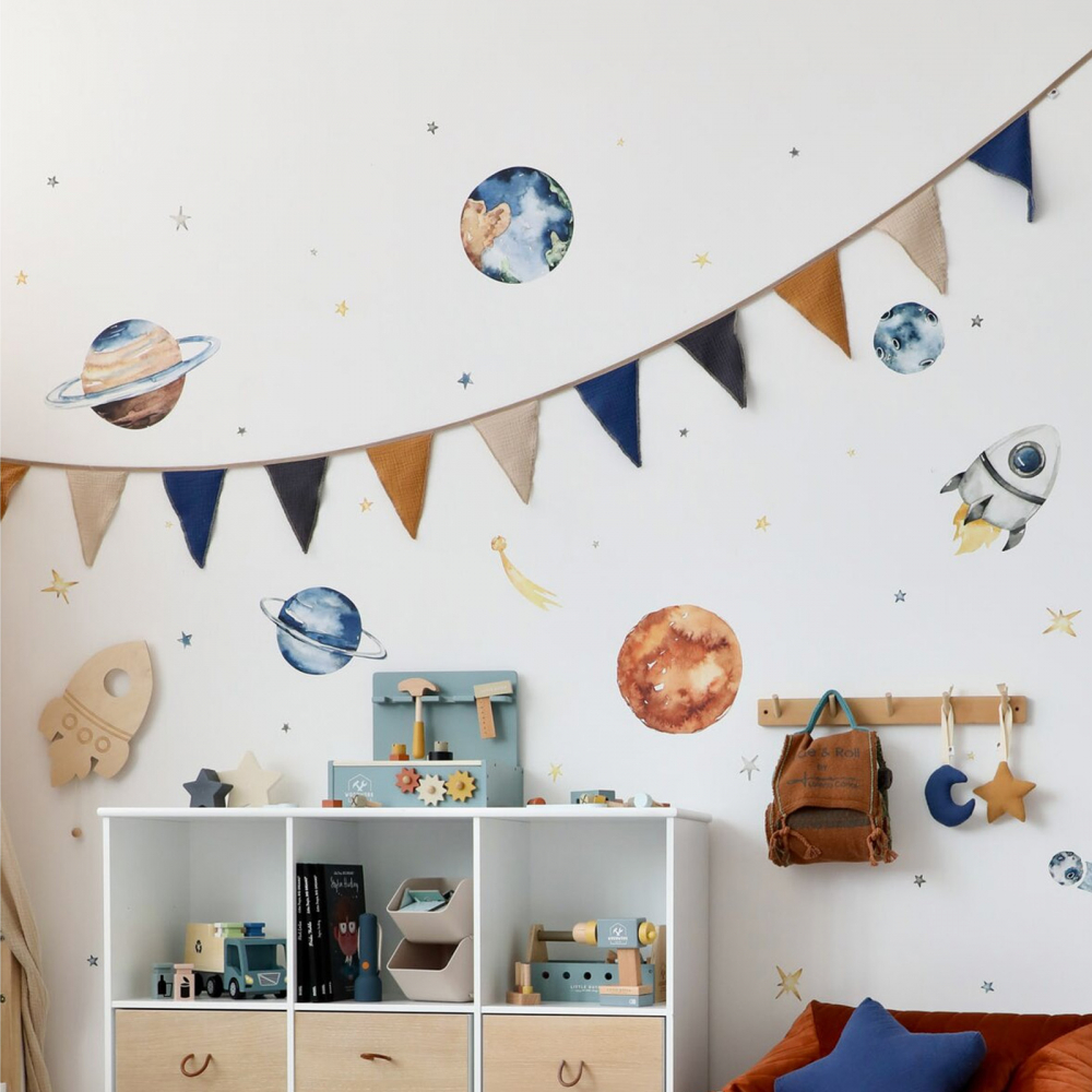 Little Amy Set Decoratiuni Rocket Bleumarin Camera Copil - imagine 3
