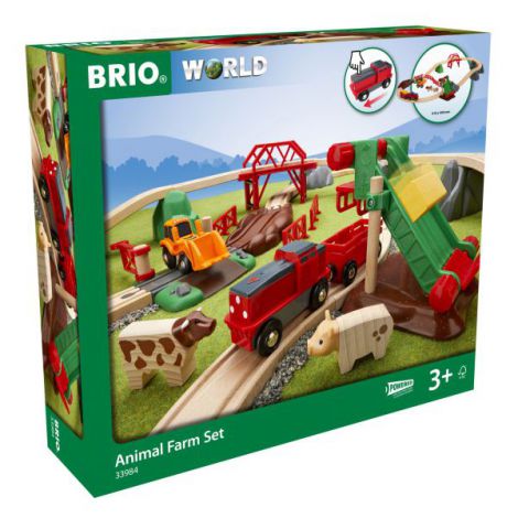 Set Animale Ferma BRIO 33984 cu Tren