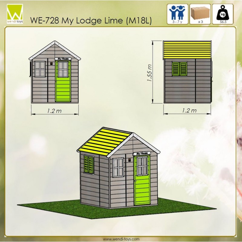 Casuta Gradina Lime Lodge M18L Wendi Toys - imagine 2