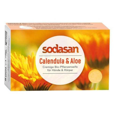 Săpun Crema Bio cu Galbenele și Aloe Sodasan 100g