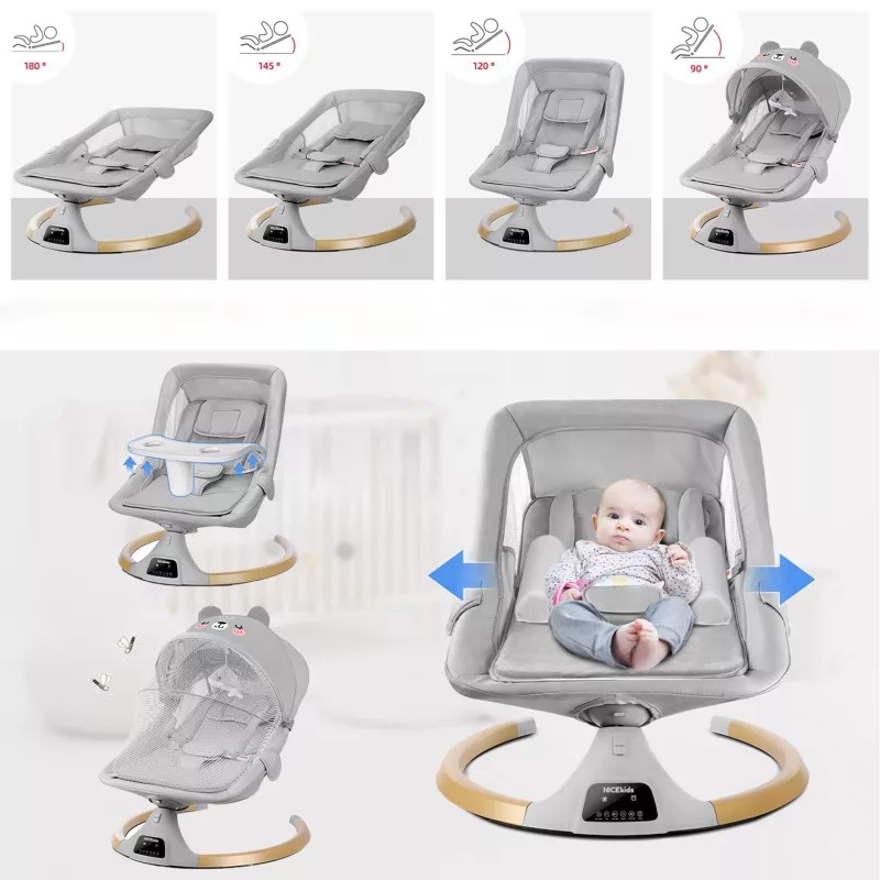 Leagan Electric 3in1 NiceKids Grey, cu Telecomanda