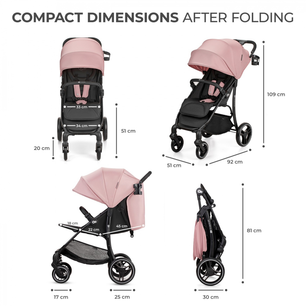 Carucior Sport Kinderkraft Trig 2 Pink | 24kg - imagine 4