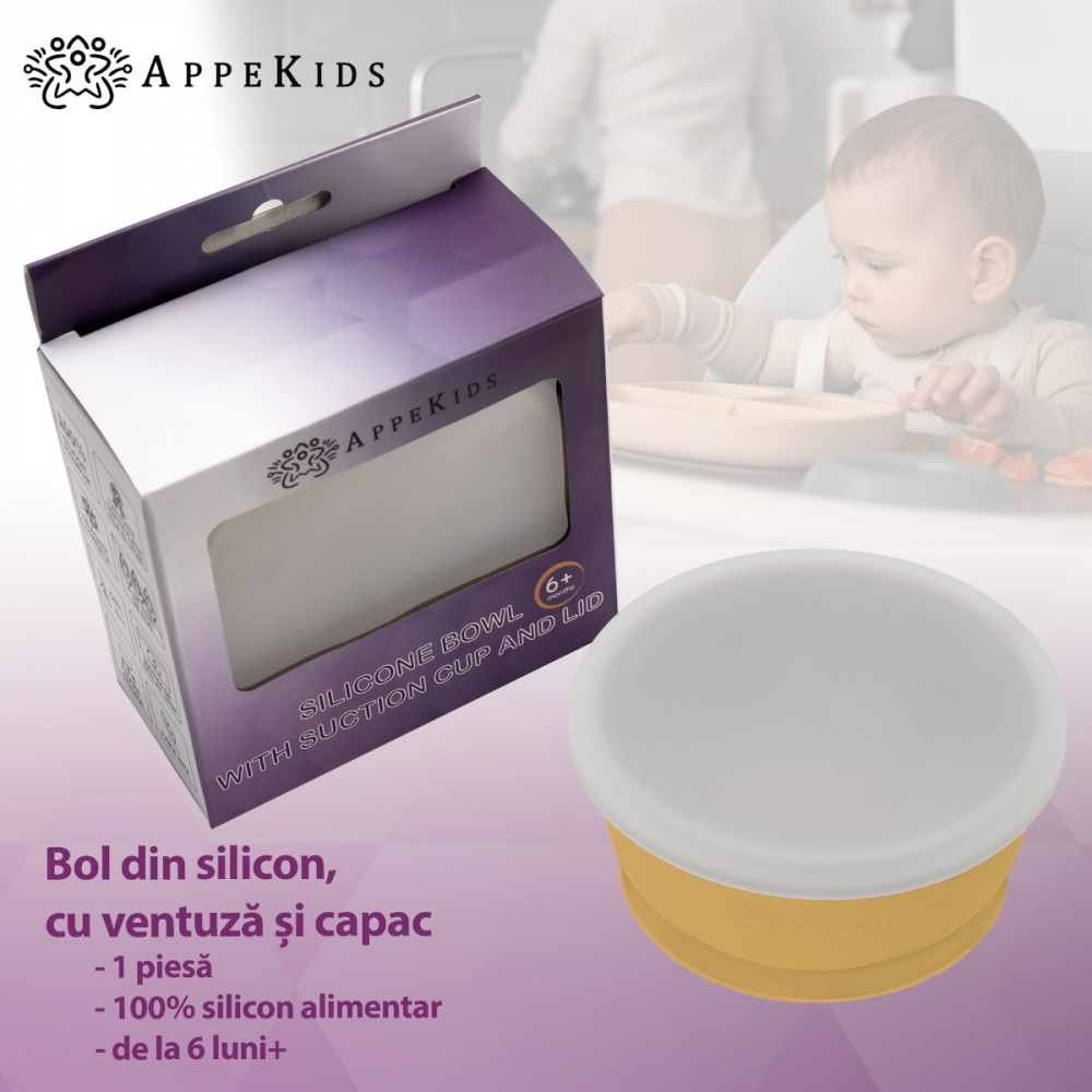 Bol Silicon AppeKids Honey cu Ventuza