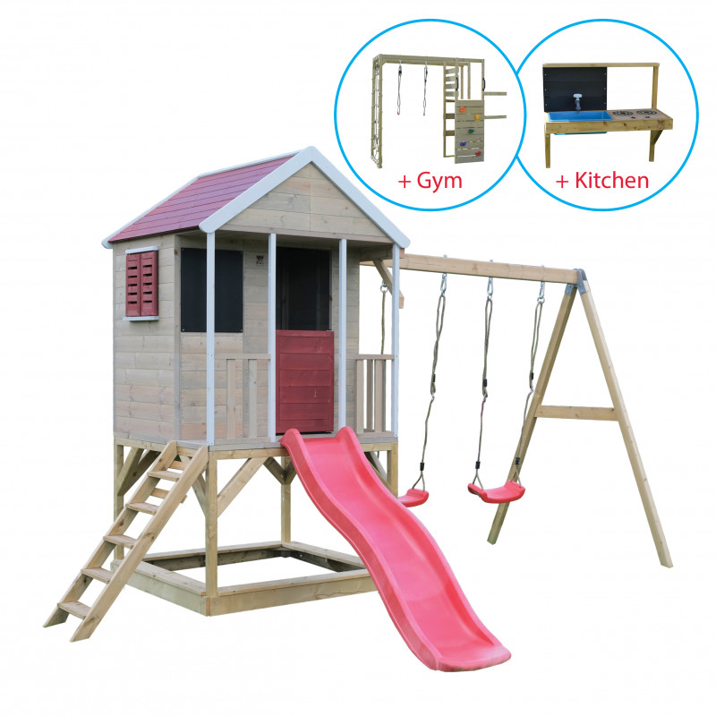 Casuta Wendi Toys cu Tobogan si Leagan - imagine 4