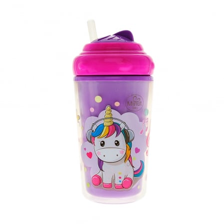 Cana Minut Baby anticurgere cu pai, 240ml, 6+ luni - imagine 2