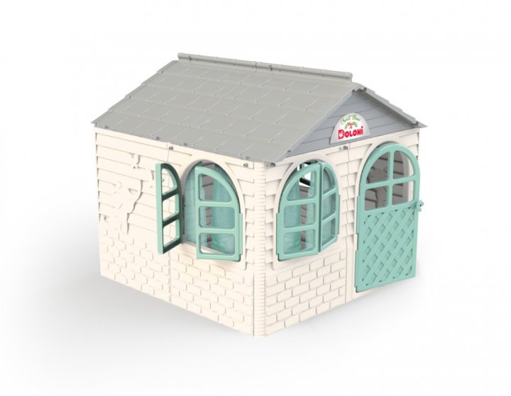 Casuta joaca Mykids gri-alb Exterior/Interior