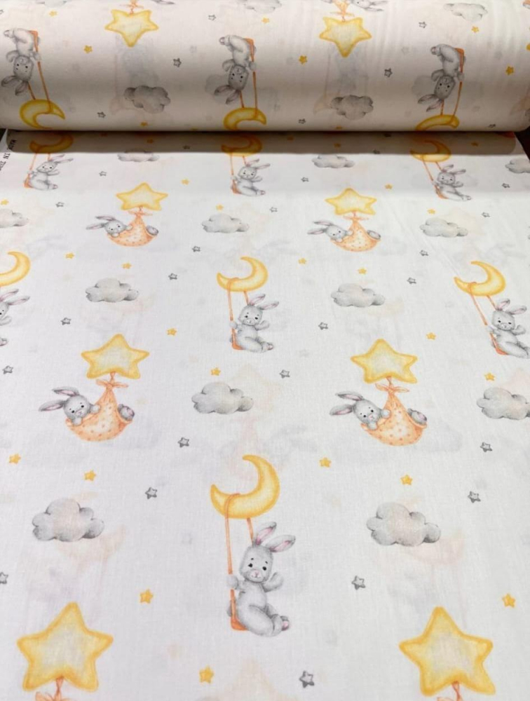 Cearsaf bumbac Nichiduta Bunny 120x60 cm