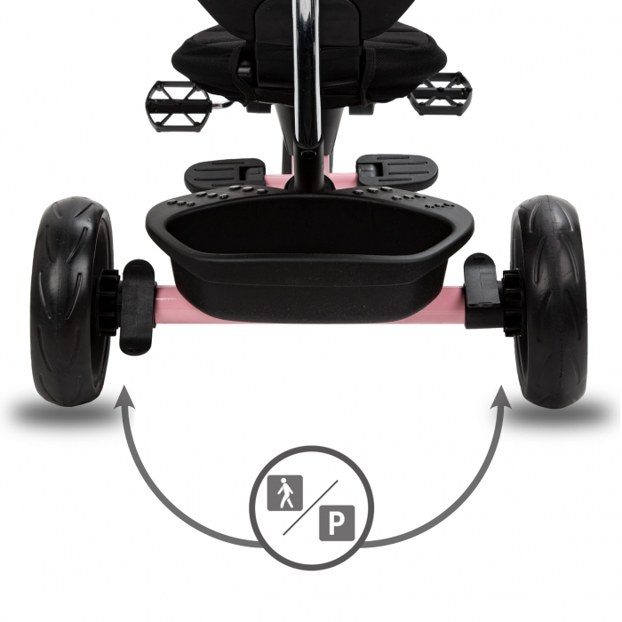Tricicleta Kidwell Axel Roz, Scaun Rotativ, Control Parental - imagine 7