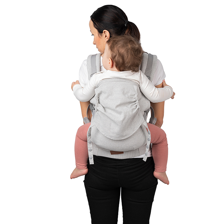 Marsupiu Momi Collet Grey | Purtare Ergonomică și Sigură - imagine 3