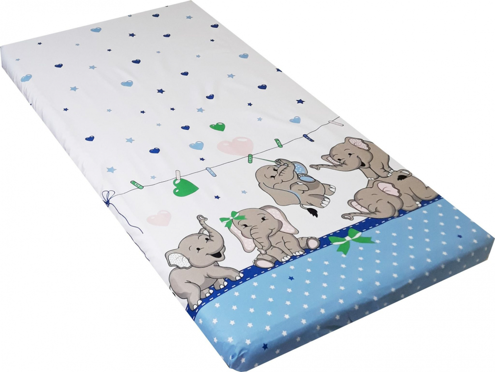 Cearceaf Bumbac Nichiduta Funny Elephants Blue